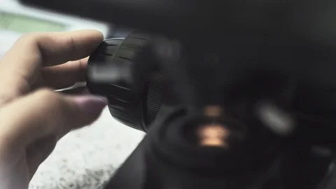 Woman working with a microscope in a laboratory 動画素材 88287693