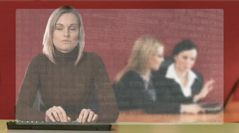 Woman working in an office Stock Footage