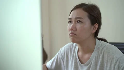 Woman working or using computer. Stock Footage 158965770