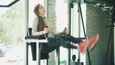 Woman working out lifting weights 4k Stock Footage