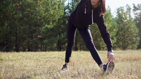 Woman working out outdoor Stock Footage 83081663