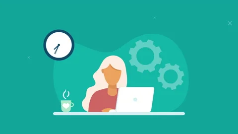 Woman working on PC Stock Footage 227725729