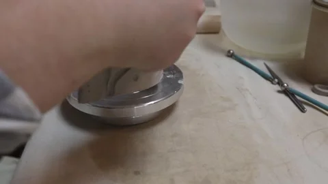 The woman is working with plaster. close-up 3 Video stock 327027209