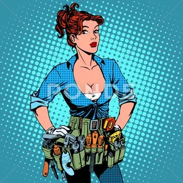 Woman working repairman electrician Stock Illustration