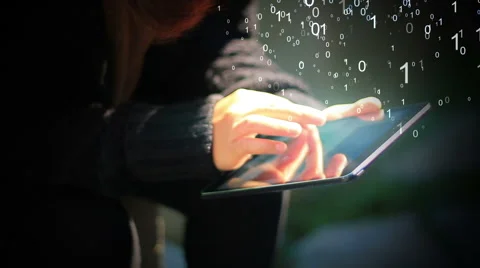Woman working on tablet computer. Stock Footage 48012384
