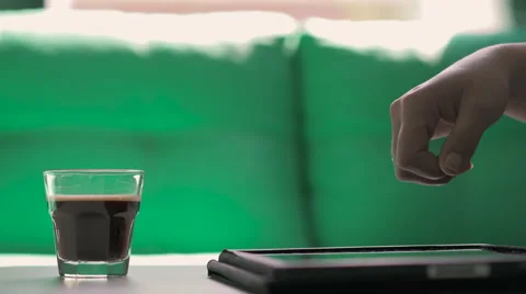 Woman working on a tablet Stock Footage 64390812