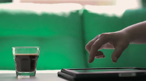 Woman working on a tablet Stock Footage 64391503