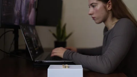 Woman working in tech Stock Footage 337570592