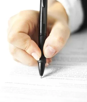 Woman write on document Stock Photos