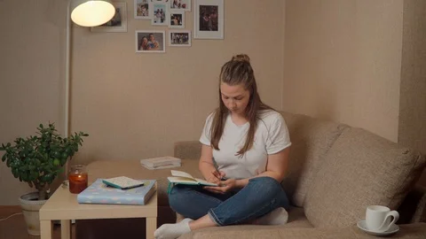 Woman Write In Notebook Stock Footage 107705868