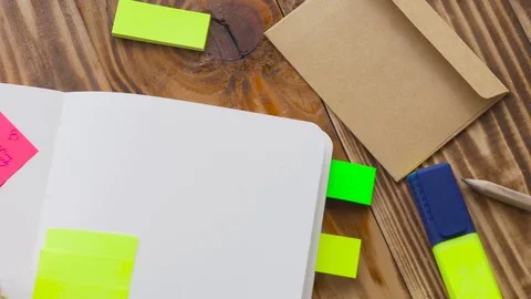 Woman write notes in notepad . Stock Footage 77728204