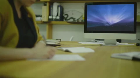 Woman Writing Code For Ux on Paper. view2 Stock Footage 52242492