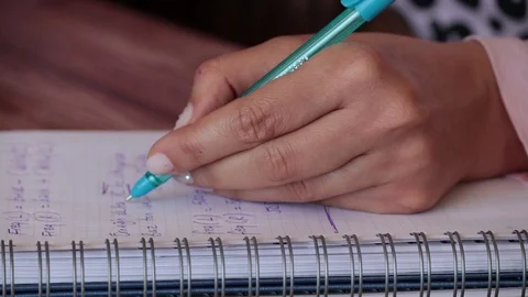 Woman Writing In Notebook Stock Footage 106919703