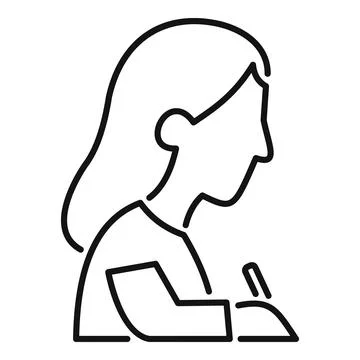 Woman writing notes, learning, and studying 库存插图