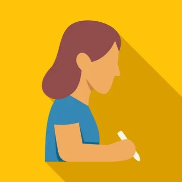 Woman writing notes for learning and education Stockillustratie
