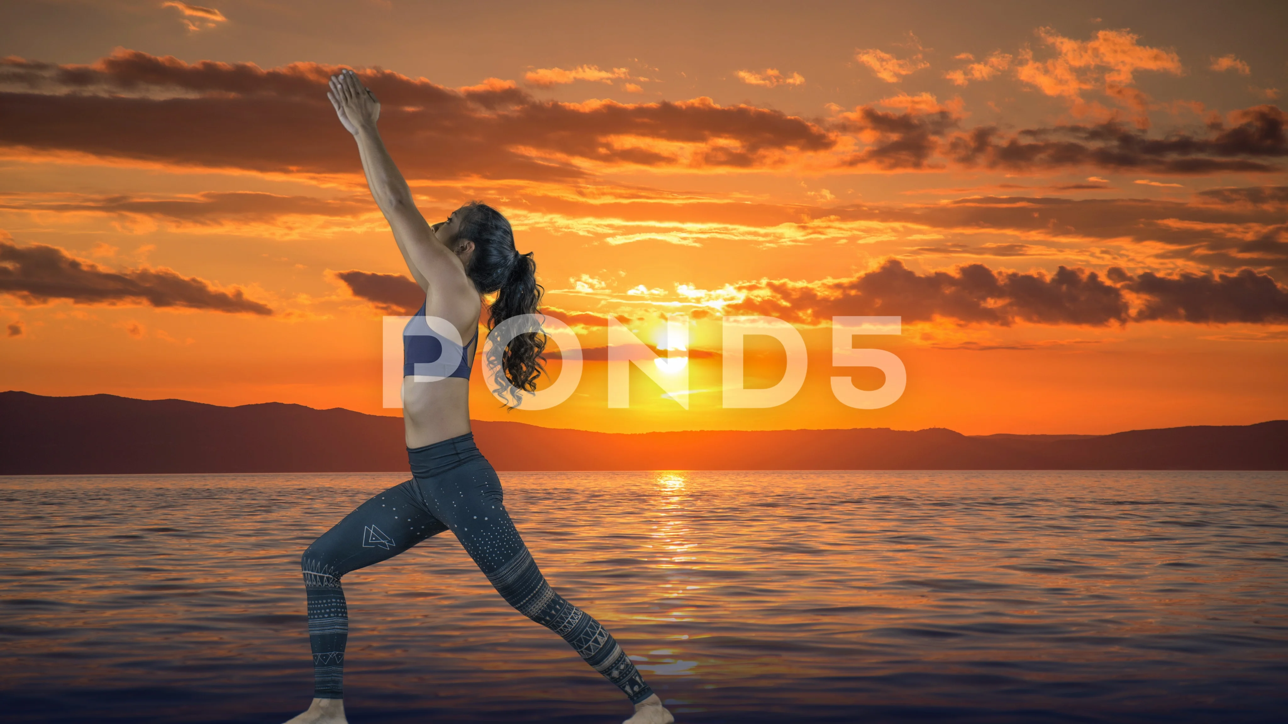 Clipart of a Silhouetted Woman in a Yoga Pose, with a Reflection or Shadow,  on a White Background - Royalty Free Vector Illustration by  AtStockIllustration #1585878