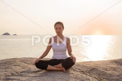 Woman Yoga Is Relax