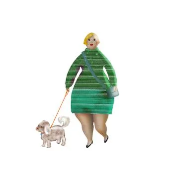 Woman&Dog Stock Illustration