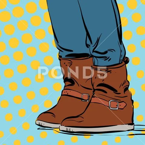 Woman's boots. Woman's winter shoes Stock Illustration