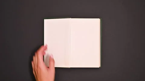 A Woman's Creative Touch: Vintage Book Revealed in Style Stock Footage 254874387