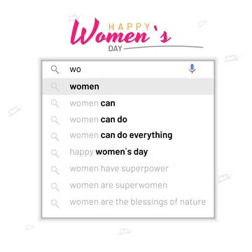 Woman's Day design concept with text and butterfly Stock Illustration