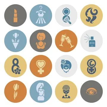 Womans Day Icon Set Design Elements for International Womens Day March 8, ... Stock Photos