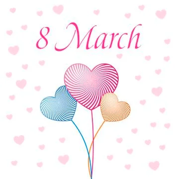 Womans day Vector cards templates. Women labels or posters Stock Illustration