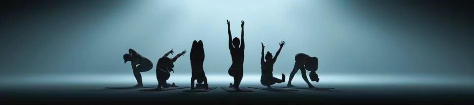 Womans doing yoga Stock Illustration
