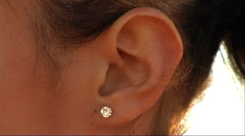 Woman's ear Stock Footage 43687967