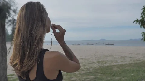 Womans  exercises outdoor Stock Footage 111458680