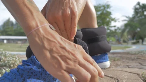 Womans  exercises outdoor Stock Footage 111459273