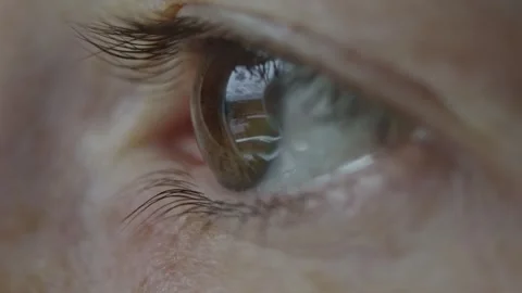 A woman's eye with a beautiful brown iris in close-up. Healthy eyesight Stock Footage 285012154