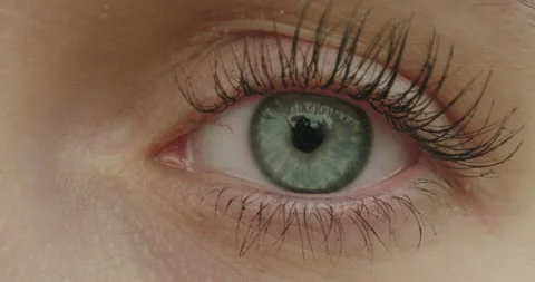 Woman's eye looking at the camera closeup. Healthy eyesight concept. Stock Footage 169448693