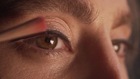 Womans Eye Makeup Closeup Glitter Sparkle Glamour 11 Stock-Footage 112976979