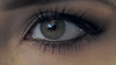Woman's eye opening Stock Footage 117932523