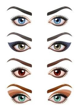 Womans eyes with make-up Stock Illustration