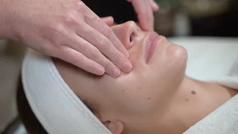 Woman's face are massaged Stock Footage 143022820