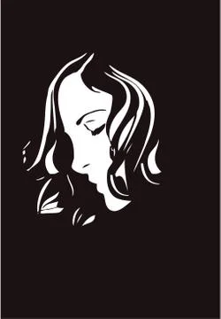 Woman's face in close-up dark complexion Stock Illustration