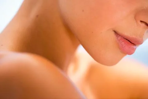 Woman's face, close-up Stock Photos