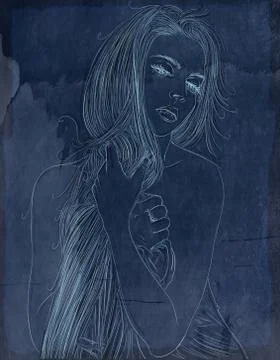 Woman's face designed for cosmetics Stock Illustration