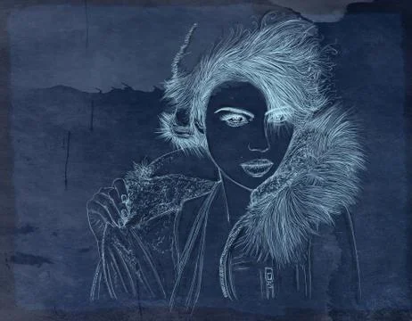 Woman's face designed for cosmetics Stock Illustration