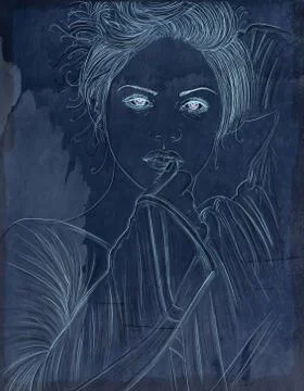 Woman's face designed for cosmetics Stock Illustration