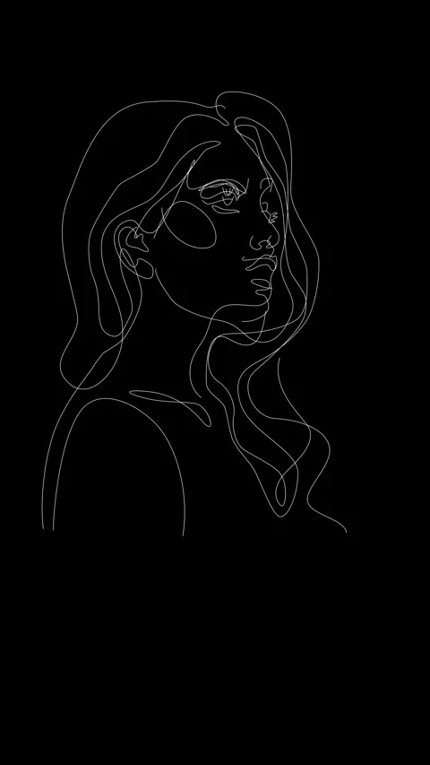 Woman's Face Emerging from Chaotic White Scribble Lines. Video stock 332855052
