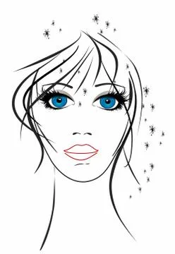 The woman's face Stock Illustration