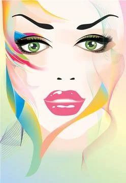 Woman's face, Stock Illustration