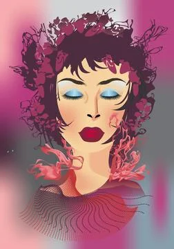 Woman's face, イラスト素材