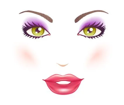 Woman's face with makeup. Stock Illustration