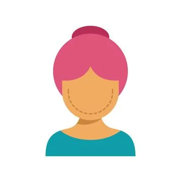 Woman's face showing plastic surgery procedure marks Stock Illustration