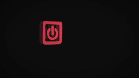 Womans finger presses a red button and turns on the light. Touch panel Stock Footage 136411516