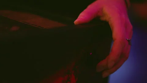 Woman's hand aggressively pushing the button Video stock 285081745